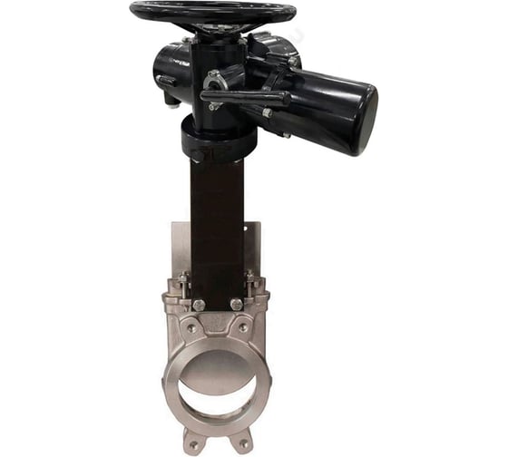 Задвижка DN.ru шиберная 304-304-V-2W-Fb-ОСТ Ду200 Ру10 ОСТ А, голый шток, электропривод D040-09554 1
