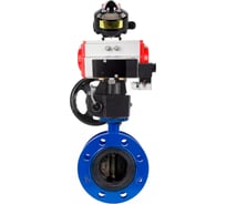 Затвор дисковый DN.ru GGG40-304-EPDM-2W-F-H Ду100 Ру16, пневмопривод DA-105, пневмораспределитель 220VAC, БКВ LSB-510, ручной дублёр HDM-3 D050-56446