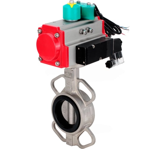 Затвор дисковый 304-304-VITON-2W-Fb-H Ду50 Ру16, пневмопривод DA-065, пневмораспределитель 220VAC, магнитный переключатель МППП-200 DN.ru D050-84816 1