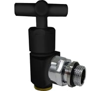 Угловой вентиль SR Rubinetterie 1/2 x 24/19, преобразуемый в термостатический, черный матовый 0385-1500VCPS