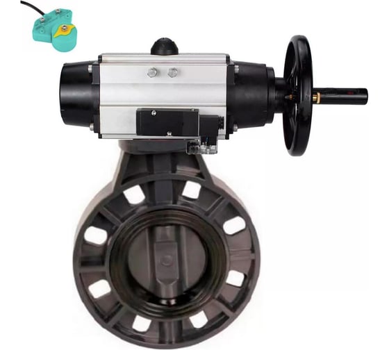 Затвор DN.ru НПВХ-НПВХ-E-2W-Fb-ISO Дн125 Ру10 пневмопривод, пневмораспр, магнитн. перекл. D050-82928 1
