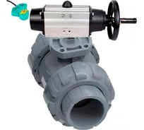 Кран НПВХ-НПВХ-E-FP-GRM-ISO Дн40 Ру10, пневмопривод, магнитный переключатель DN.ru D160-67005