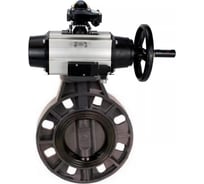 Затвор дисковый DN.ru НПВХ-НПВХ-E-2W-Fb-ISO Дн125 Ру10, пневмопривод, пневмораспр., БКВ D050-83124