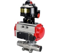 Кран шаровой DN.ru 316-316-PTFE-W-ISO-H Ду150 Ру16 пневмопривод DA-140, пневмораспределитель 220VAC, БКВ LSB-510 D160-55065