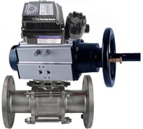 Кран DN.ru КШФПТ-ISO.316.180 Ду100 Ру16 3-составной WDVF, пневмопривод, пневмопозиционер D160-68726