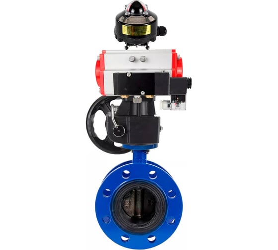 Затвор дисковый DN.ru GGG40-304-EPDM-2W-F-H Ду200 Ру16, пневмопривод DA-140, пневмораспределитель 220VAC, БКВ LSB-510, ручной дублёр HDM-4 D050-56449 1