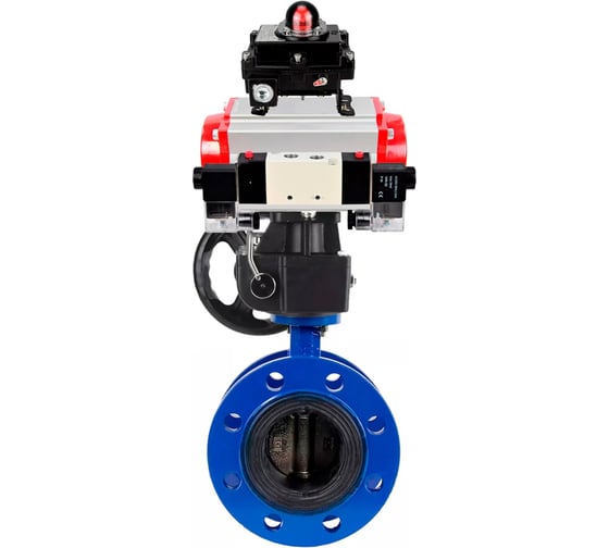 Затвор дисковый DN.ru GGG40-304-EPDM-2W-F-H Ду200 Ру16, пневмопривод DA-140, пневмораспределитель (2EM) 220VAC, БКВ LSB-410, ручной дублёр HDM-4 D050-56435 1