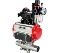 Кран шаровой DN.ru 304-304-PTFE-W-ISO-H Ду150 Ру16 пневмопривод SA-210, пневмораспределитель 220VAC, БКВ LSB-210, БПВ D160-54396