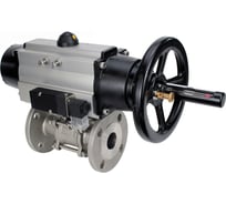 Кран DN.ru КШФПТ-ISO.316.180 Ду100 Ру16 3-составной WDVF, пневмопривод, пневмораспр. D160-68656