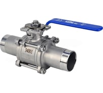 Кран шаровой DN.ru 304-304-PTFE-W-ISO-H Ду150 Ру16 полнопроходной, 3-составной, под приварку, с рукояткой D160-53635