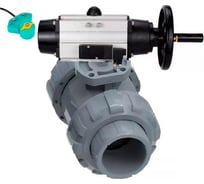 Кран DN.ru НПВХ-НПВХ-E-FP-GRM-ISO Дн100 Ру10 пневмопривод, пневмораспр, магнитный перекл. D160-66541