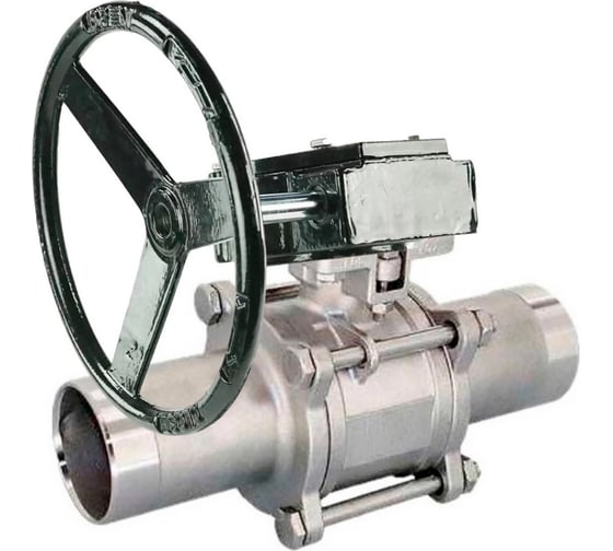 Кран шаровой DN.ru 304-304-PTFE-W-ISO-H Ду80 Ру25 с редуктором RDN-4 D160-54804 1