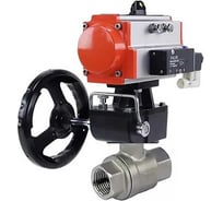 Кран шаровой DN.ru КШМП.316.230-ISO Ду50 Ру63, пневмопривод DA-065, пневмораспределитель 24VDC, дублёр HDM-1 D160-70247