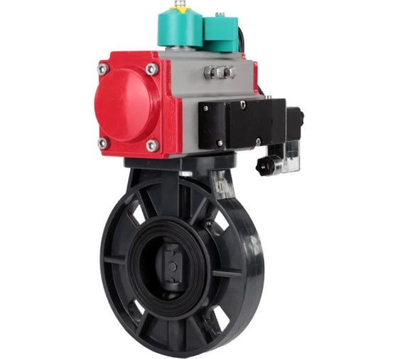 Затвор DN.ru НПВХ-НПВХ-E-2W-Fb-ISO Дн125 Ру10 пневмопривод, пневмораспр, магнитн. перекл. D050-83299 1