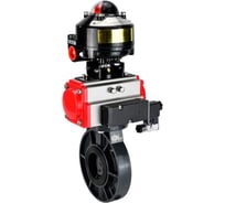 Затвор дисковый DN.ru НПВХ-НПВХ-E-2W-Fb-ISO Дн80 Ру10, пневмопривод, пневмораспр., БКВ D050-83339