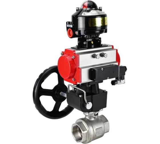 Кран шаровой DN.ru КШМП.316.230-ISO Ду100 Ру40, пневмопривод DA-083, пневмораспределитель 24VDC, БКВ LSB-510, дублёр HDM-2 D160-70236 1