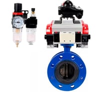 Затвор дисковый DN.ru GGG40-304-EPDM-2W-F-H Ду200 Ру16 пневмопривод DA-140, пневмораспределитель (2EM) 220VAC, БКВ LSB-210, БПВ D050-56582