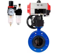 Затвор дисковый DN.ru GGG40-304-EPDM-2W-F-H Ду50 Ру16, пневмопривод DA-105, пневмораспределитель 24VDC, ручным дублером HDM-3, БПВ D050-56700