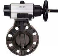 Затвор дисковый DN.ru НПВХ-НПВХ-E-2W-Fb-ISO Дн125 Ру10, пневмопривод, пневмораспр. D050-82977