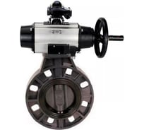 Затвор дисковый DN.ru НПВХ-НПВХ-E-2W-Fb-ISO Дн125 Ру10, пневмопривод, пневмораспр., БКВ D050-83026