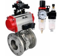 Кран шаровой DN.ru 316-316-PTFE-F-ISO-R Ду200 Ру16, пн.привод, пн.распр., БКВ, БПВ D160-61043