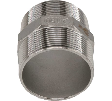 Ниппель резьбовой NEWKEY нержавеющая сталь AISI304 DN50 (2), (CF8), PN16 NK-NM50/4