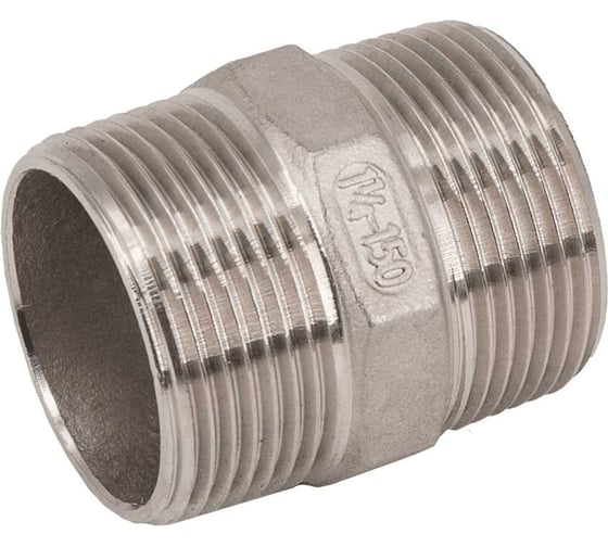 Ниппель резьбовой NEWKEY нержавеющая сталь AISI304 DN32 (1_1/4), (CF8), PN16 NK-NM32/4