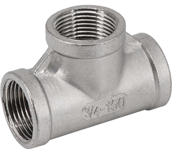 Тройник NEWKEY внутренняя резьба, нержавеющий, AISI304 DN20 (3/4), (CF8), PN16 NK-DTF20/4 1