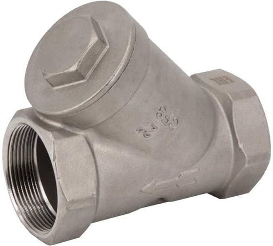 Обратный клапан NEWKEY муфтовый Y-тип нержавеющий, AISI304 DN50 (2), (CF8), PN40 NK-YC50/4