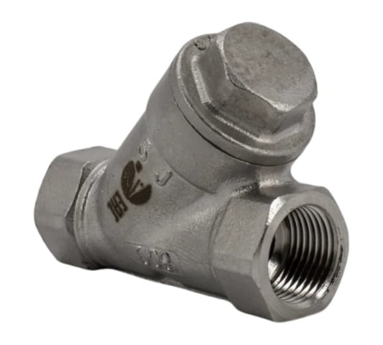 Обратный клапан NEWKEY муфтовый Y-тип нержавеющий, AISI304 DN40 (1_1/2), (CF8), PN40 NK-YC40/4 1
