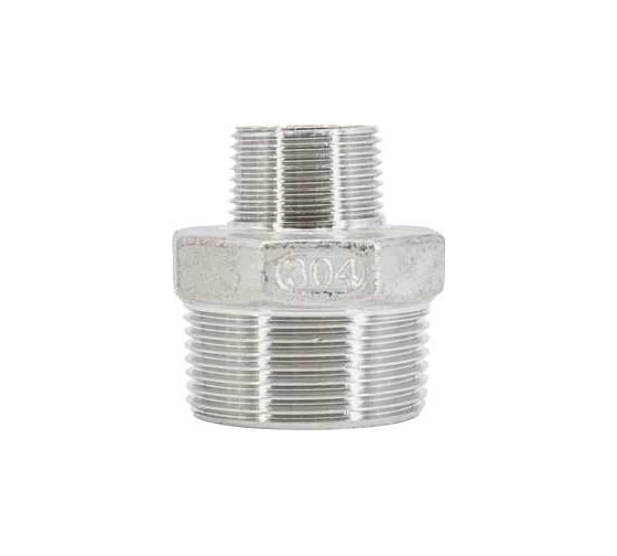 Ниппель резьбовой переходной NEWKEY нержавеющая сталь AISI304 DN32 х DN20 ( 1_1/4x3/4), (CF8), PN16 NK-NMH32х20/4 1