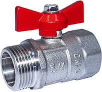 Кран шаровой ГАЛЛОП 3/4'' вн/нар бабочка Практик 131 никель 551965