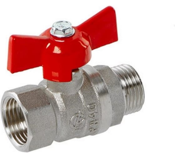 Кран шаровой ГАЛЛОП 1/2'' вн/нар бабочка 11б27п1 Стандарт 231 никель PN40 538722 1