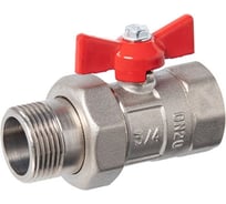 Кран шаровой ГАЛЛОП со сгоном 3/4'' бабочка 11б27п1 Практик 132 никель 551994