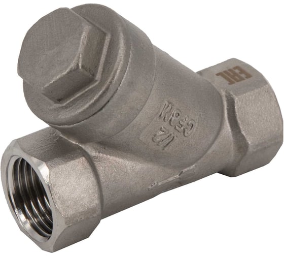 Обратный клапан NEWKEY муфтовый Y-тип нержавеющий, AISI316 DN15 (1/2), (CF8M), PN64 NK-YC15/6 1