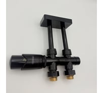 Комплект интегрированный прямой VIVALDO 1/2 с трубками и декоративной чашкой черный SITRVDRP-BL