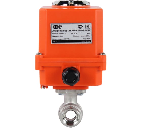 Кран шаровой DN.ru КШМП.316.230-ISO Ду32 Ру63 с электроприводом QT-003-MINI 220В D160-00172