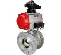 Шаровой кран DN.ru КШмФП.316.200 Ду20 Ру16 пневмопривод, пневмораспред, БКВ D160-01731