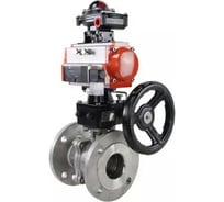 Шаровой кран DN.ru КШФП Ду32 Ру40, пневмопривод DA-065, дублёр, пневмораспр. 220В, БКВ D160-00055