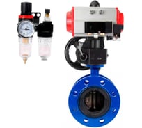 Затвор дисковый DN.ru GGG40-304-EPDM-2W-F-H Ду65 Ру16, пневмопривод DA-105, пневмораспределитель 24VDC, ручным дублером HDM-3, БПВ D050-56701