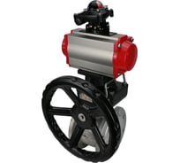 Шаровой кран DN.ru КШФП.316.200 Ду150 Ру16 с пневмоприводом, пневмораспределителем, БКВ, дублером D160-00072