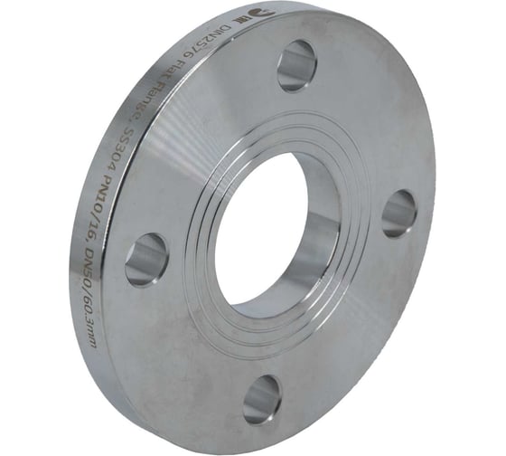 Фланец плоский NEWKEY DIN2576 нержавеющий, AISI304 DN50 (2) (60,3мм), (CF8), РN10/16 NK-FD50/4 1