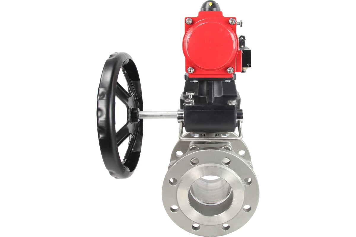 Шаровой кран DN.ru КШФП Ду100 Ру16, пневмопривод DA-105, дублёр ...