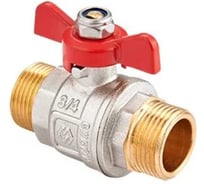 Кран шаровой MVI ГОСТ, 3/4 нар-нар, рукоятка «бабочка» (БЦЦ) BV.915.05