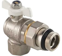 Кран-американка MVI ГОСТ угловой с уплотнительным кольцом, 3/4 вн-нар, рукоятка «бабочка» BV.923.05