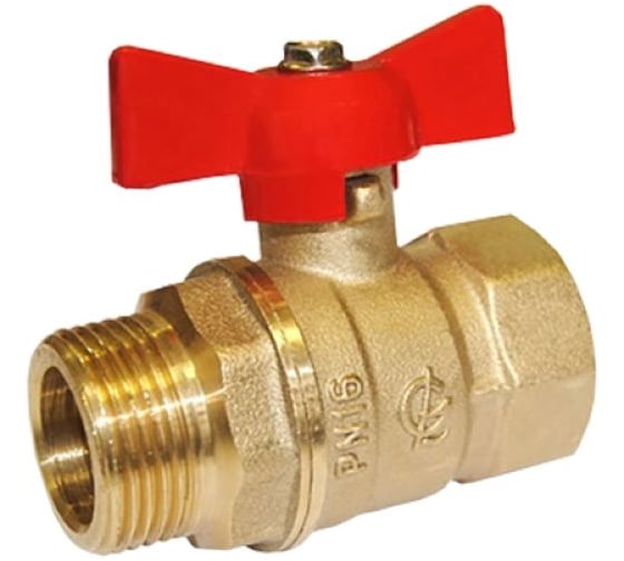 Кран шаровой Галлоп 1/2'' вн/нар бабочка 11б27п1 Стандарт 231 PN40 1