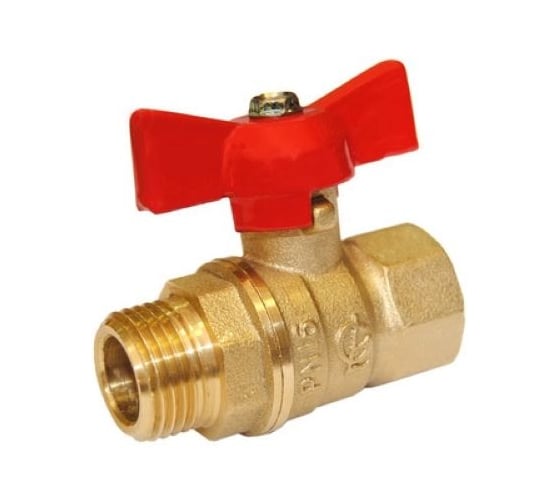 Кран шаровой Галлоп 3/4'' вн/нар бабочка 11б27п1 Стандарт 231 PN40 1