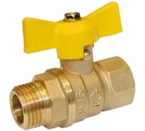 Кран газ шаровой ГАЛЛОП 1/2'' вн/нар бабочка 11б27п Стандарт 231 PN40 532621