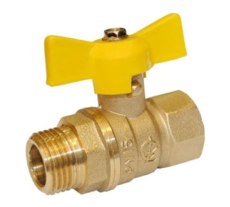 Кран газ шаровой ГАЛЛОП 1/2'' вн/нар бабочка 11б27п Стандарт 231 PN40 532621