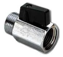 Кран Tiemme шаровый 3/8 ВН, мини, черная ручка 2900004 2901